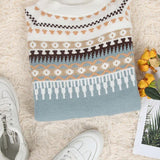 Women's Fair Isle Crew Neck Knit Sweater