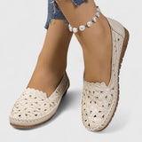 Perforated Slip-On Flat Loafers