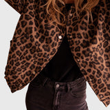 Leopard Print Teddy Fleece Jacket