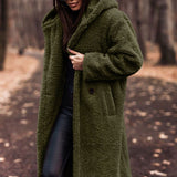 Long Teddy Fleece Button Coat
