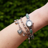 Women's Oval Dial Quartz Watch with Stone Accents