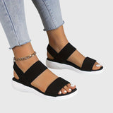 Elastic Cross Strap Platform Sandals