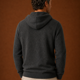 Men's Hooded Knit Pullover Sweater with Drawstring