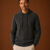 Men's Hooded Knit Pullover Sweater with Drawstring