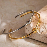 Women's Adjustable Knot Cuff Bracelet in Stainless Steel