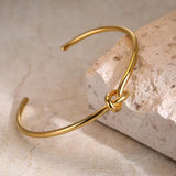 Women's Adjustable Knot Cuff Bracelet in Stainless Steel