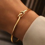 Women's Adjustable Knot Cuff Bracelet in Stainless Steel