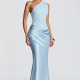 One Shoulder Ruched Maxi Dress