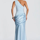 One Shoulder Ruched Maxi Dress
