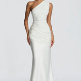 One Shoulder Ruched Maxi Dress