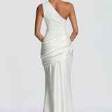One Shoulder Ruched Maxi Dress