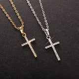 Women's Adjustable Cross Pendant Zirconia Necklace