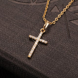Women's Adjustable Cross Pendant Zirconia Necklace