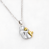 Women's Necklace with Dog and Owner Pendant
