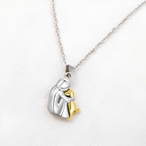 Women's Necklace with Dog and Owner Pendant