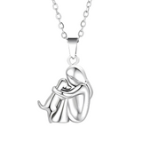 Women's Necklace with Dog and Owner Pendant