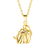 Women's Necklace with Dog and Owner Pendant