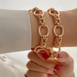Women's Stainless Steel Statement Chain Link Bracelet