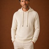 Men's Hooded Knit Pullover Sweater with Drawstring
