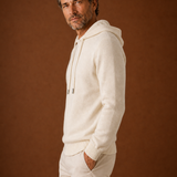 Men's Hooded Knit Pullover Sweater with Drawstring