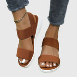 Elastic Cross Strap Platform Sandals