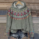 Fair Isle Knit Hooded Sweater