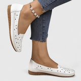 Perforated Slip-On Flat Loafers