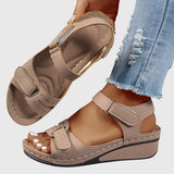 Adjustable Double Strap Wedge Sandals