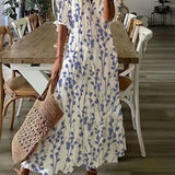 Floral Print Tiered Maxi Dress
