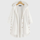 Hooded Button Front Sherpa Fleece Cardigan