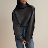 Women's Turtleneck Contrast Trim Knit Sweater