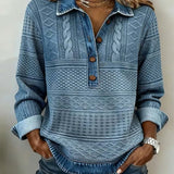 Women's Cable Knit Denim Collar Pullover