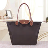 Women's Spacious Oxford Zip-Top Shoulder Bag