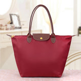 Women's Spacious Oxford Zip-Top Shoulder Bag