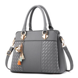 Women's Structured Handbag with Detachable Shoulder Strap