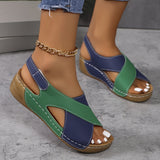 Cross Strap Platform Wedge Sandals