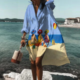 Bohemian Printed V-Neck Beach Cover Up Dress