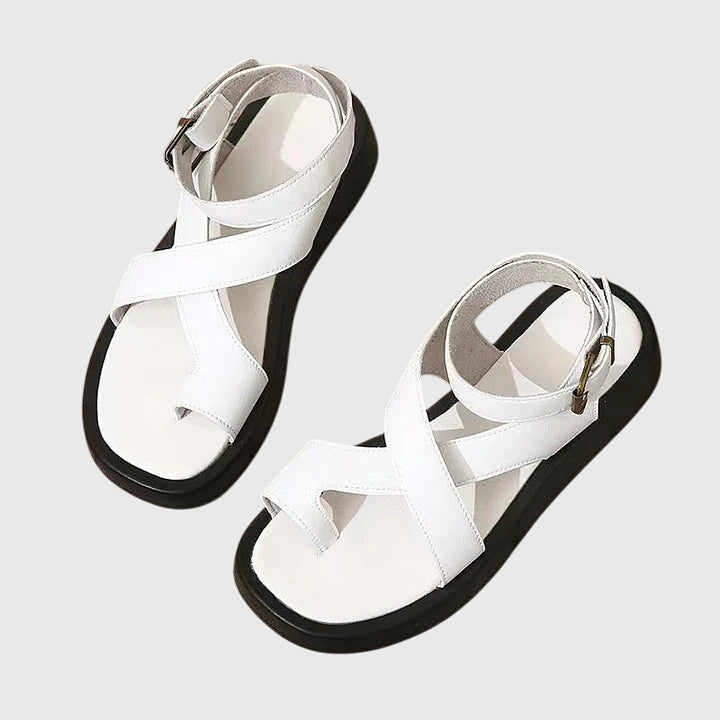 Adjustable Cross Strap Platform Sandals