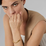 Women's Twisted 18K Gold-Plated Stainless Steel Bangle