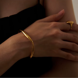 Women's Twisted 18K Gold-Plated Stainless Steel Bangle