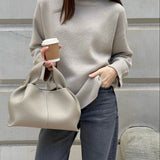 Women's Spacious Vegan Leather Handbag With Detachable Strap