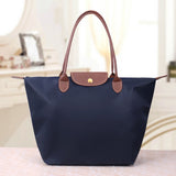 Women's Spacious Oxford Zip-Top Shoulder Bag