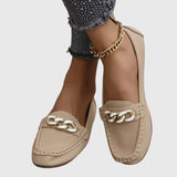 Chain Detail Slip-On Loafers