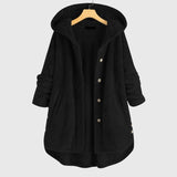 Hooded Button Front Sherpa Fleece Cardigan