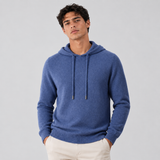 Men's Hooded Knit Pullover Sweater with Drawstring