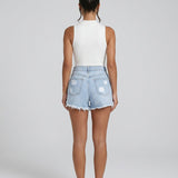 Women's Wide Fit Distressed Denim Shorts
