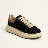 Women's Suede-Look Lace-Up Platform Sneakers