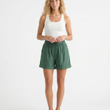 Women's Wide-Leg Elastic Waist Cotton Blend Shorts