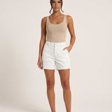 Women's Low-Waist Straight-Leg Stretch Cotton Shorts