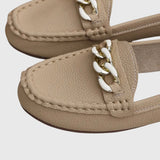Chain Detail Slip-On Loafers